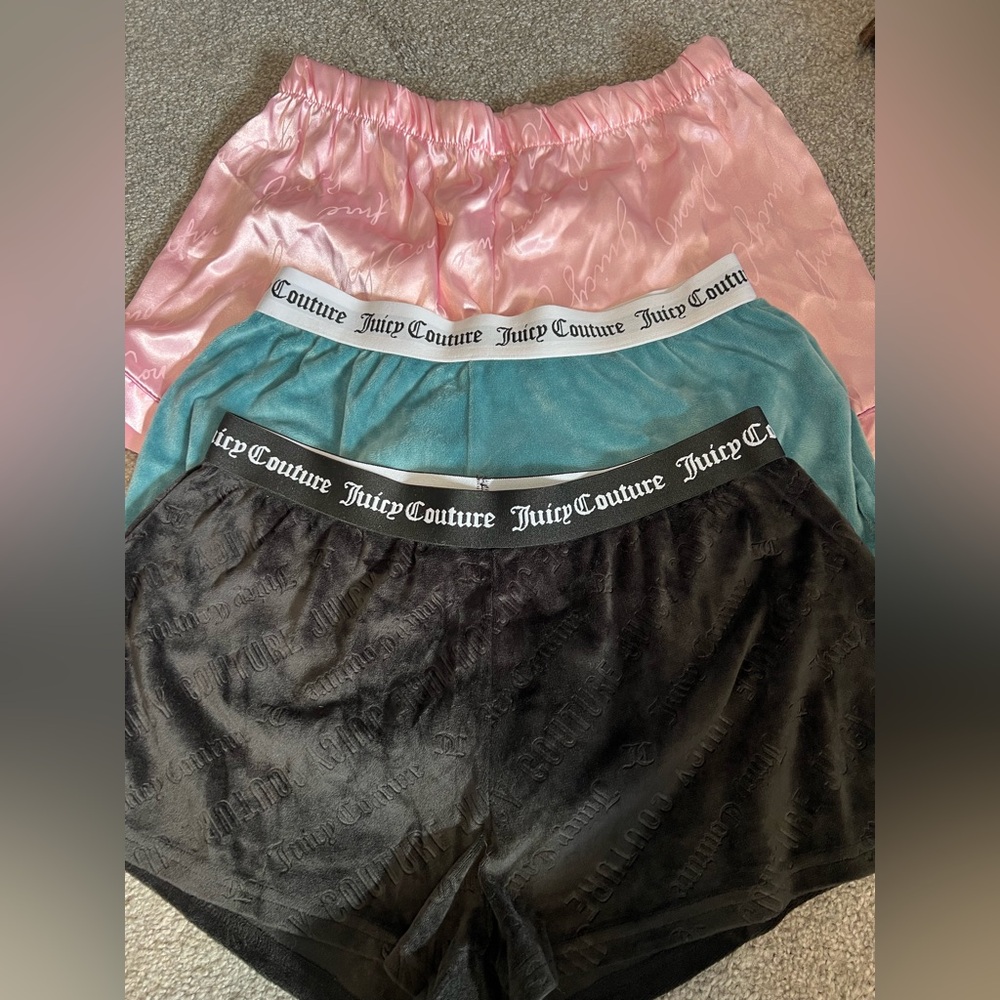 Women’s set of three pairs Juicy Couture sleep shorts. Size Medium